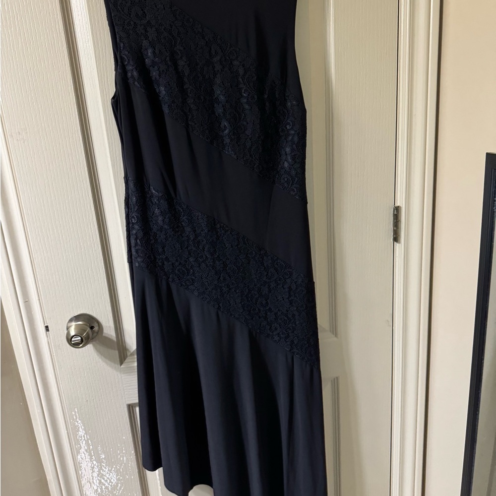 Like new Ralph Lauren Black Asymmetrical Sheath Dress Sleeveless Cocktail